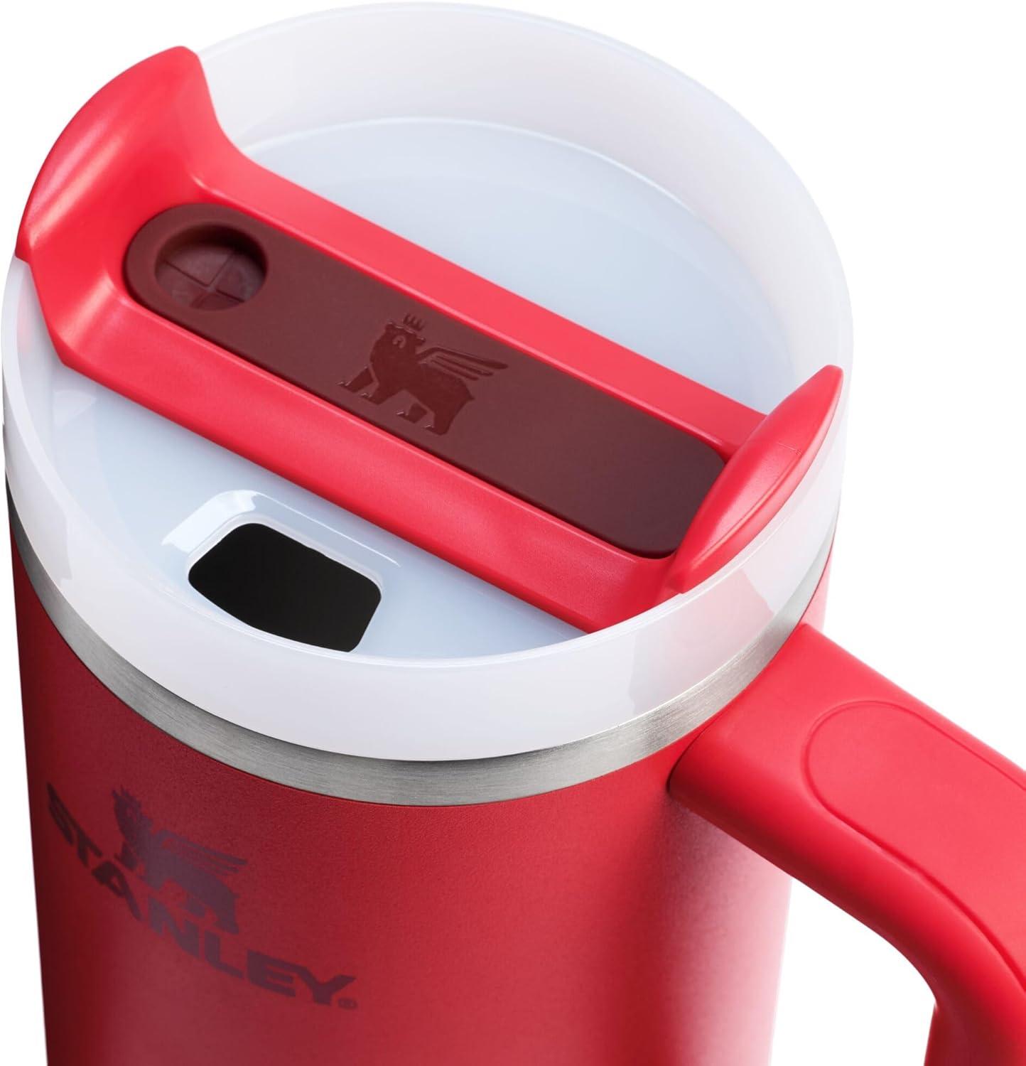 imageSTANLEY Quencher H20 Tumbler with Handle and Straw 30 oz Flowstate 3Position Lid Cup Holder Compatible for Travel Insulated Stainless Steel Cup BPAFree Spring GreenChili Red
