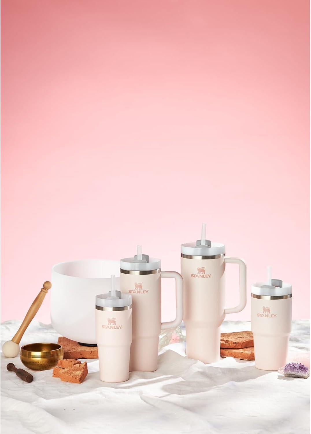 imageSTANLEY Quencher H20 Tumbler with Handle and Straw 30 oz Flowstate 3Position Lid Cup Holder Compatible for Travel Insulated Stainless Steel Cup BPAFree Soft OrchidRose Quartz 20