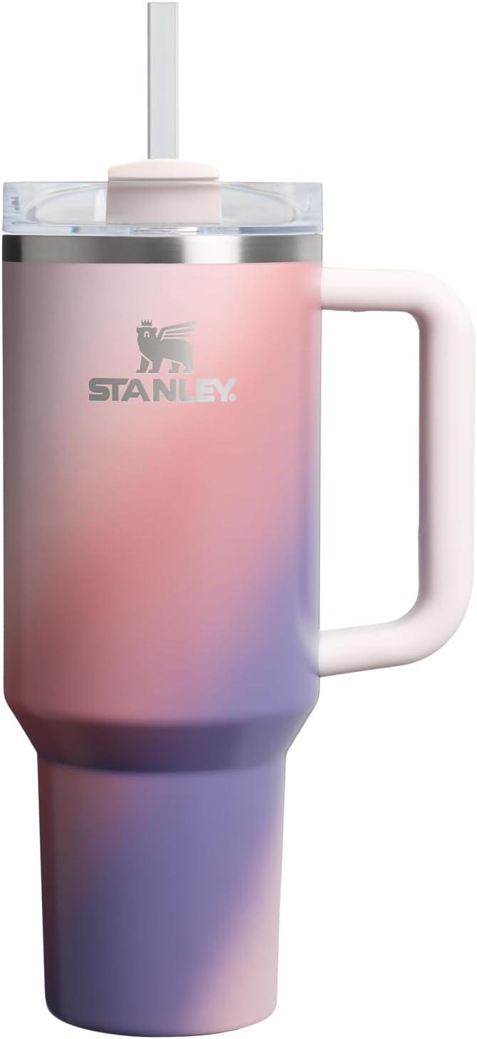 imageSTANLEY Quencher H20 Tumbler with Handle and Straw 30 oz Flowstate 3Position Lid Cup Holder Compatible for Travel Insulated Stainless Steel Cup BPAFree Soft OrchidDawn Spiral