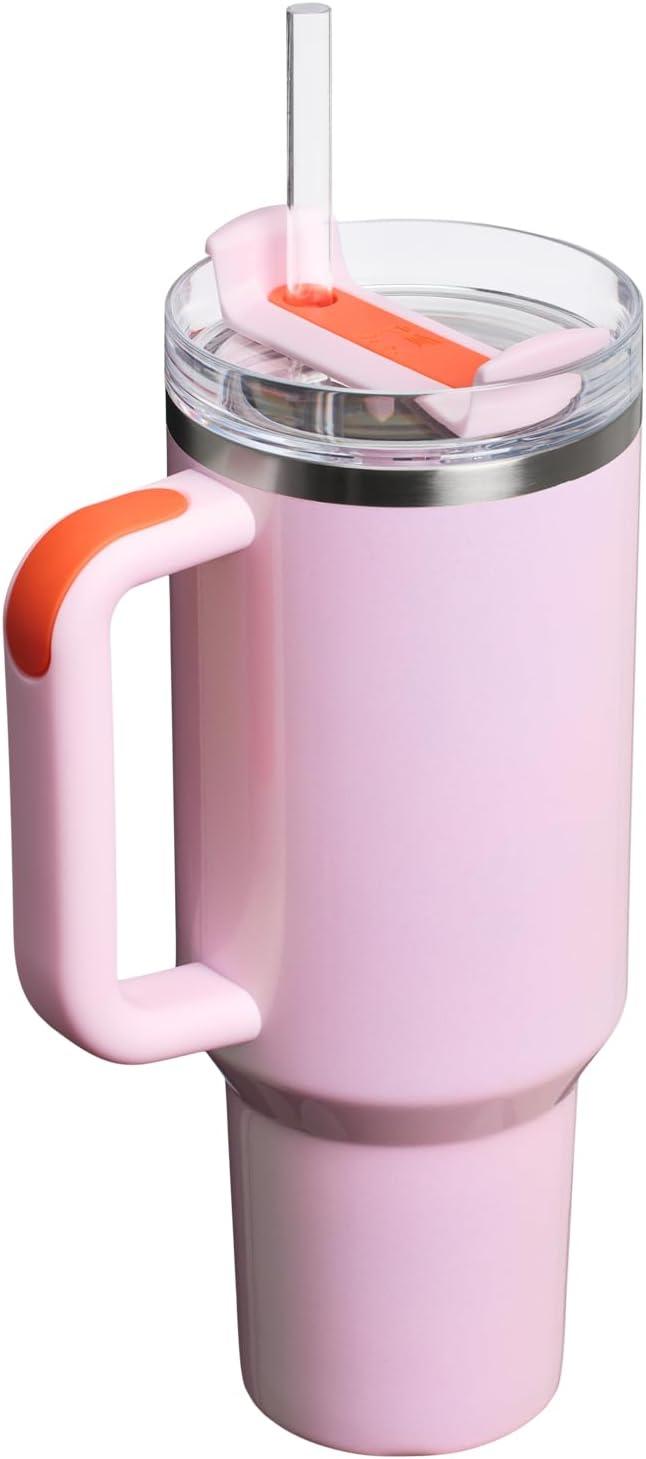 imageSTANLEY Quencher H20 Tumbler with Handle and Straw 30 oz Flowstate 3Position Lid Cup Holder Compatible for Travel Insulated Stainless Steel Cup BPAFree Soft OrchidRose Petal Shimmer