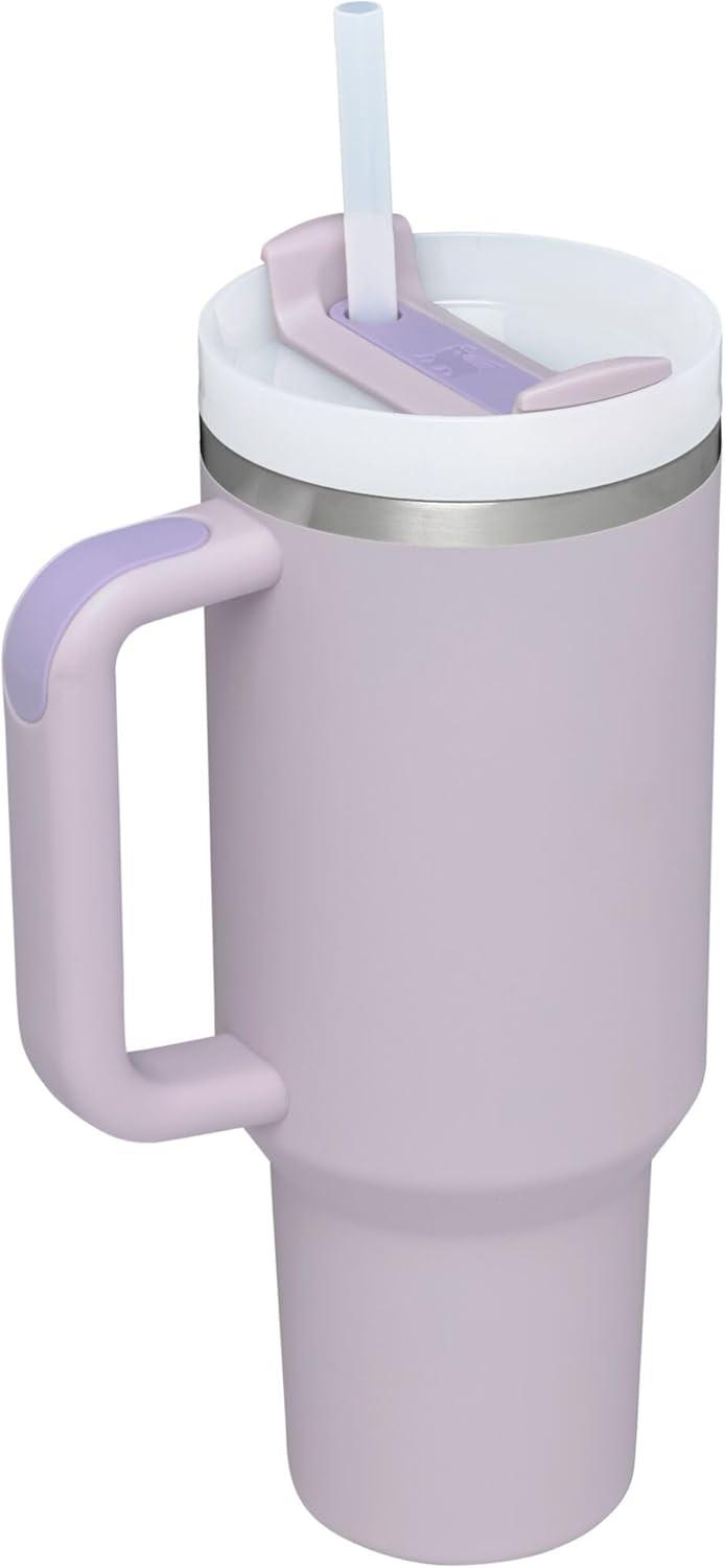 imageSTANLEY Quencher H20 Tumbler with Handle and Straw 30 oz Flowstate 3Position Lid Cup Holder Compatible for Travel Insulated Stainless Steel Cup BPAFree Spring GreenOrchid