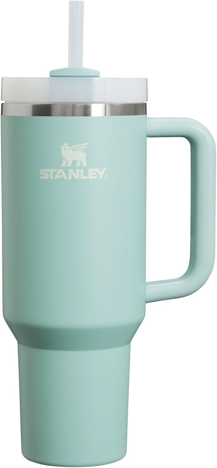 imageSTANLEY Quencher H20 Tumbler with Handle and Straw 30 oz Flowstate 3Position Lid Cup Holder Compatible for Travel Insulated Stainless Steel Cup BPAFree Soft OrchidSeafoam
