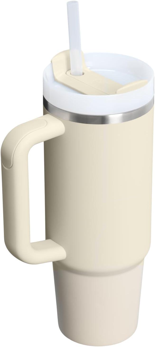 imageSTANLEY Quencher H20 Tumbler with Handle and Straw 30 oz Flowstate 3Position Lid Cup Holder Compatible for Travel Insulated Stainless Steel Cup BPAFree Soft OrchidToasted Almond