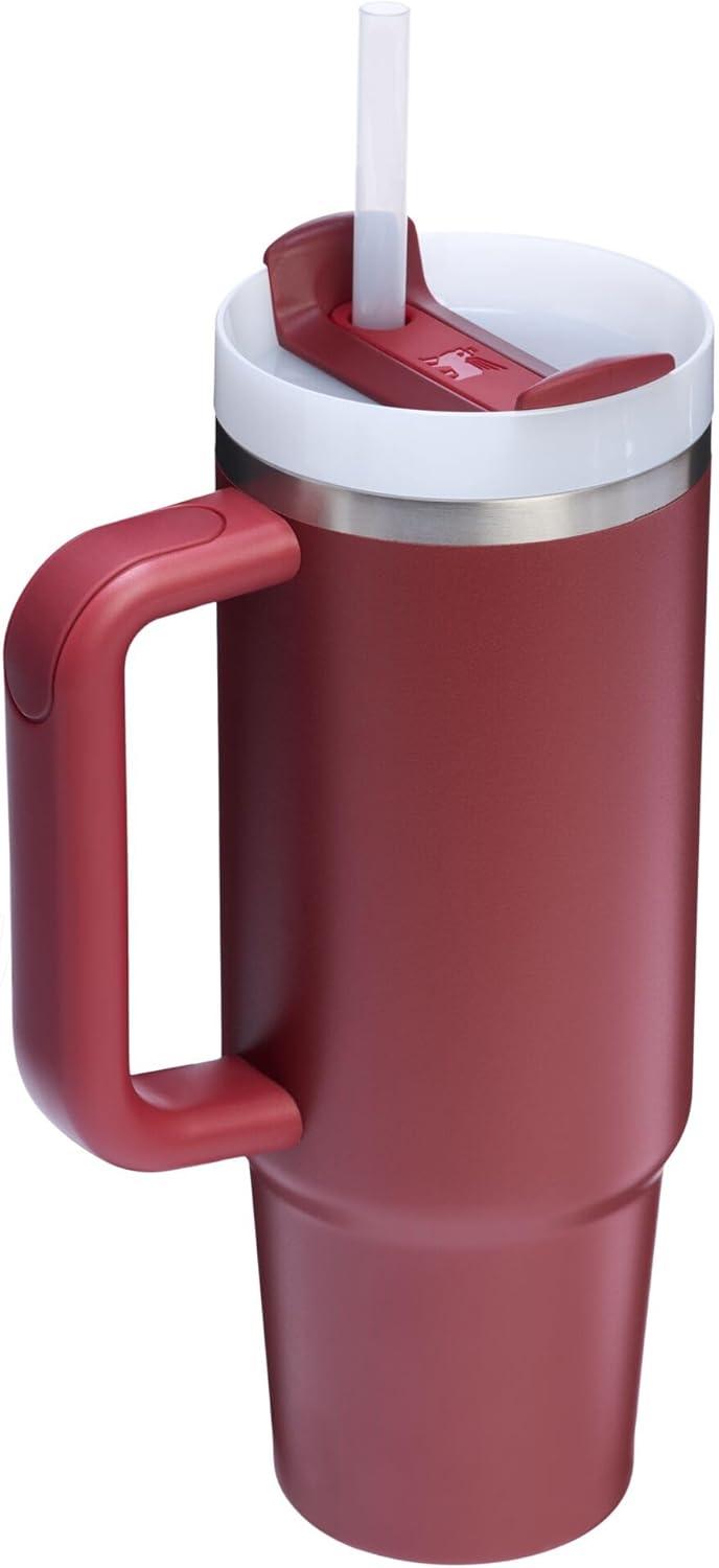 imageSTANLEY Quencher H20 Tumbler with Handle and Straw 30 oz Flowstate 3Position Lid Cup Holder Compatible for Travel Insulated Stainless Steel Cup BPAFree Spring GreenCranberry