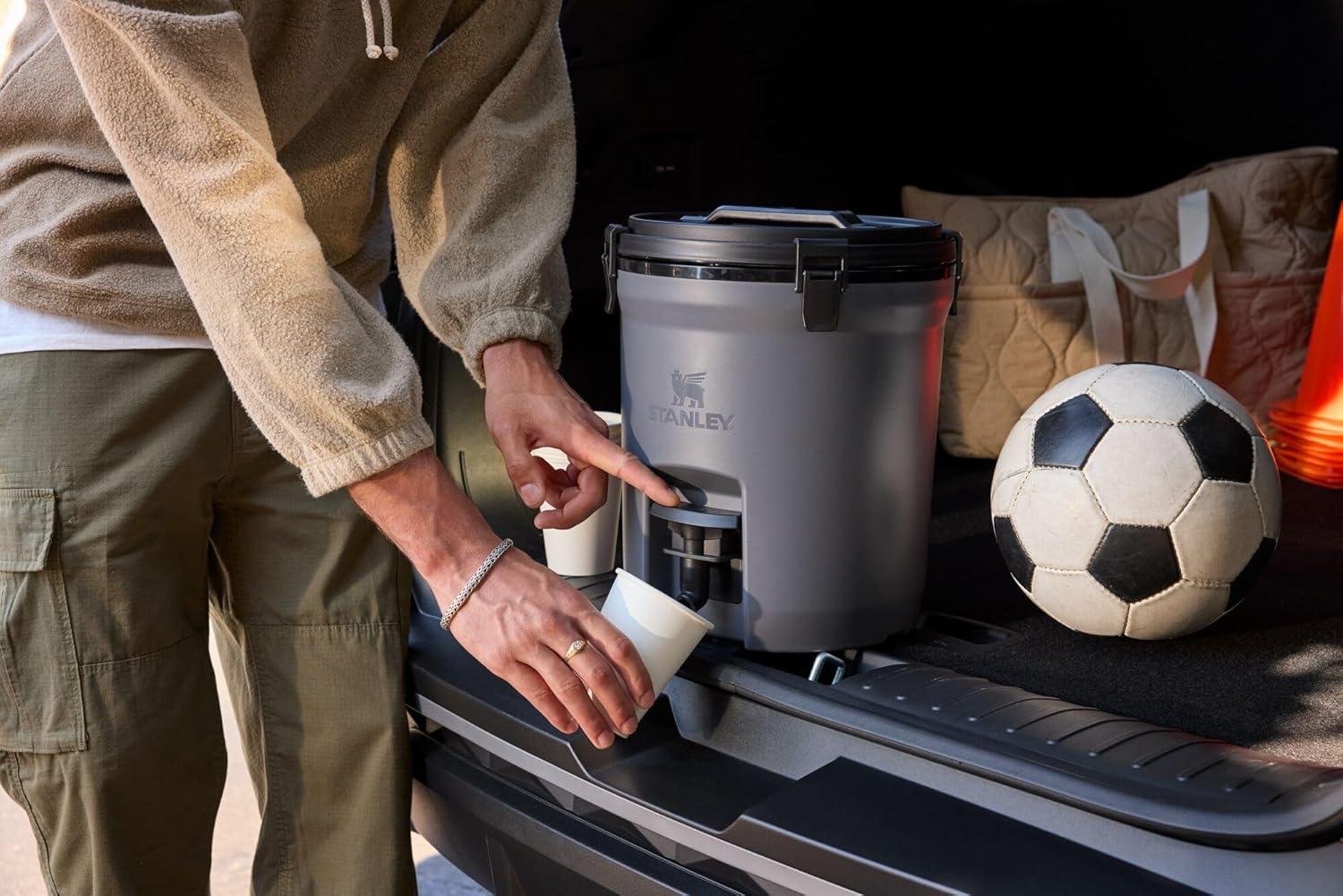 imageStanley Adventure Fast Flow Water Jug 2 Gallon Leakproof Ice Water Dispenser Insulated Beverage Cooler Easy Pour Spigot and Latched Foam Lid BPAFreeChalk
