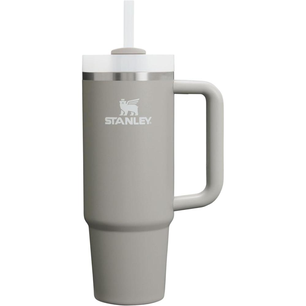 imageSTANLEY Quencher H20 Tumbler with Handle and Straw 30 oz  Flowstate 3Position Lid  Cup Holder Compatible for Travel  Insulated Stainless Steel Cup  BPAFree  Spring GreenAsh