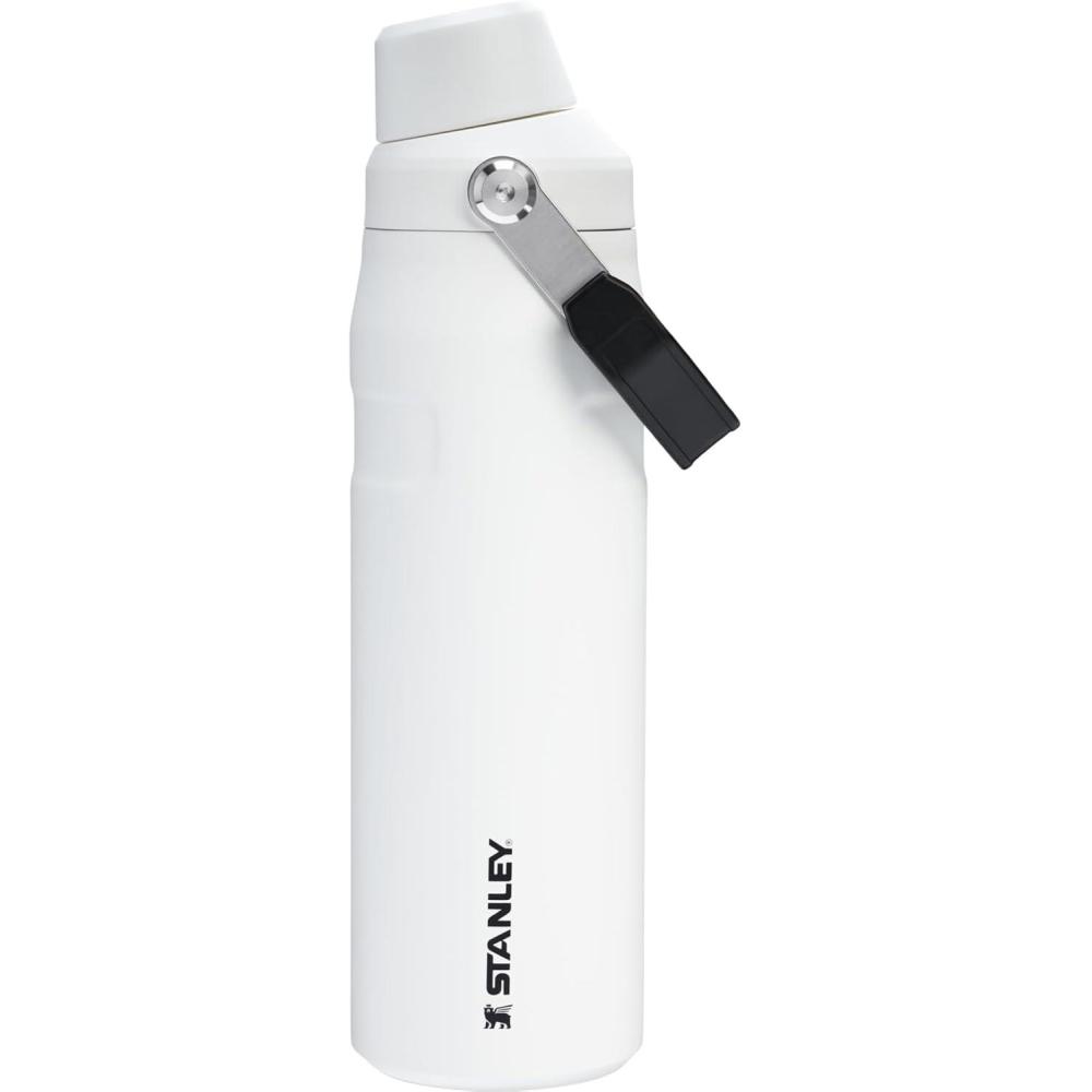 imageStanley IceFlow Fast Flow Water Bottle 24 oz Angled Spout Lid Lightweight and Leakproof for Travel and Sports Insulated Stainless Steel BPAFree Chalk