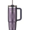 STANLEY Quencher H2.0 Tumbler with Handle and Straw 30 oz | Flowstate 3-Position Lid | Cup Holder Compatible for Travel | Insulated Stainless Steel Cup | BPA-Free | Soft Orchid(Fluted Wisteria Shine)