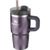 STANLEY Quencher H2.0 Tumbler with Handle and Straw 30 oz | Flowstate 3-Position Lid | Cup Holder Compatible for Travel | Insulated Stainless Steel Cup | BPA-Free | Soft Orchid(Fluted Wisteria Shine)