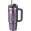 STANLEY Quencher H2.0 Tumbler with Handle and Straw 30 oz | Flowstate 3-Position Lid | Cup Holder Compatible for Travel | Insulated Stainless Steel Cup | BPA-Free | Spring Green(Fluted Wisteria Shine)