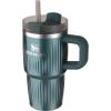 STANLEY Quencher H2.0 Tumbler with Handle and Straw 30 oz | Flowstate 3-Position Lid | Cup Holder Compatible for Travel | Insulated Stainless Steel Cup | BPA-Free | Soft Orchid(Fluted Marina Shine)