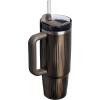 STANLEY Quencher H2.0 Tumbler with Handle and Straw 30 oz | Flowstate 3-Position Lid | Cup Holder Compatible for Travel | Insulated Stainless Steel Cup | BPA-Free | Soft Orchid(Fluted Gunmetal Shine)