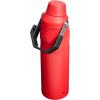 Stanley IceFlow Fast Flow Water Bottle 24 oz | Angled Spout Lid | Lightweight and Leakproof for Travel and Sports | Insulated Stainless Steel | BPA-Free | Chili Black