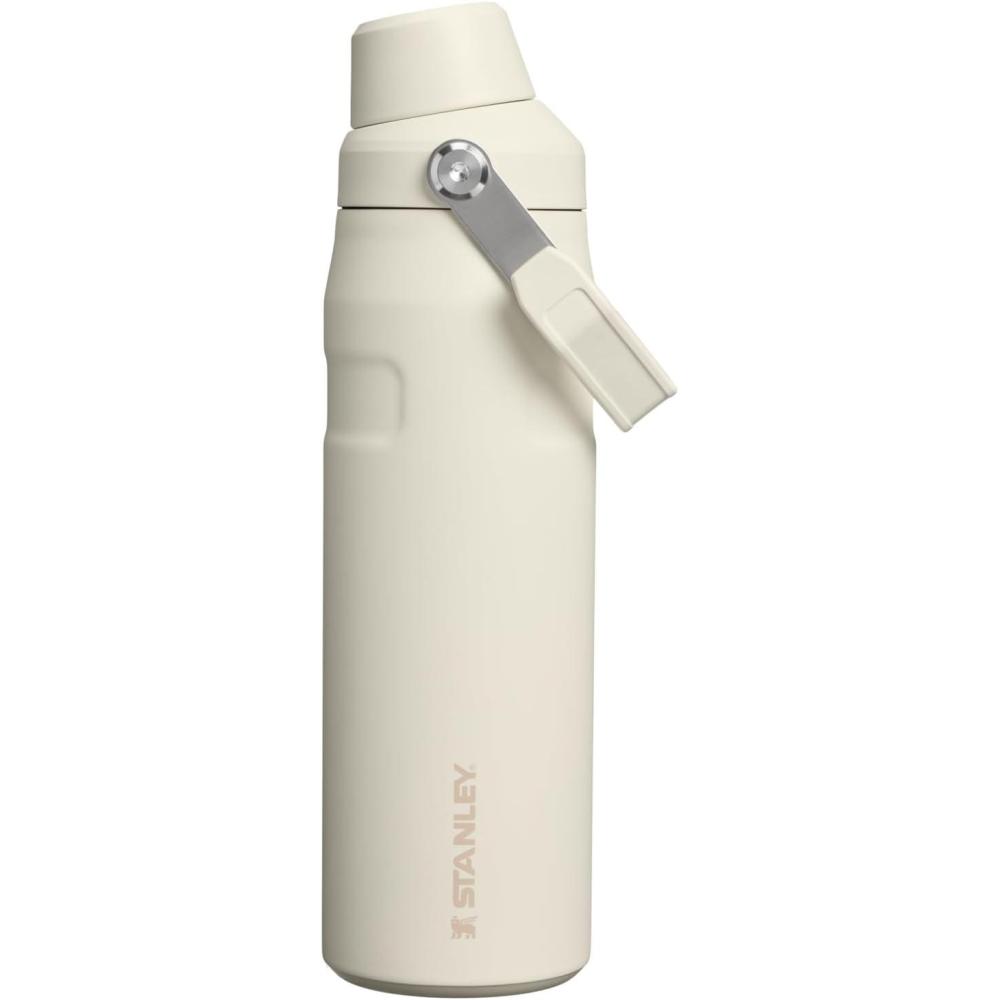 imageStanley IceFlow Fast Flow Water Bottle 24 oz Angled Spout Lid Lightweight and Leakproof for Travel and Sports Insulated Stainless Steel BPAFree Cream