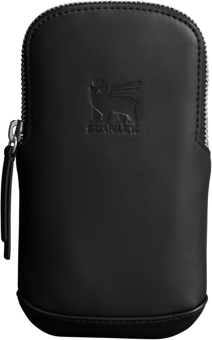 imageSTANLEY Cross Bottle Essentials Case Max Phone Wallet Keys Holder for Water Bottle Faux Leather Accessory PouchBlack