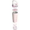 STANLEY Vitalize Shaker Bottle 20 oz | Leakproof Insulated Stainless Steel Shaker Cup | Base Storage and Twist On Fast Flow Lid | Protein Shakes and Pre Workout Powder | BPA-Free | Chili Black(Rose Quartz)