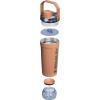 STANLEY Vitalize Shaker Bottle 20 oz | Leakproof Insulated Stainless Steel Shaker Cup | Base Storage and Twist On Fast Flow Lid | Protein Shakes and Pre Workout Powder | BPA-Free | Chili Black(Toast)