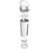 STANLEY Vitalize Shaker Bottle 20 oz | Leakproof Insulated Stainless Steel Shaker Cup | Base Storage and Twist On Fast Flow Lid | Protein Shakes and Pre Workout Powder | BPA-Free | Chili Black(Chalk)