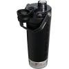 STANLEY Vitalize Shaker Bottle 20 oz | Leakproof Insulated Stainless Steel Shaker Cup | Base Storage and Twist On Fast Flow Lid | Protein Shakes and Pre Workout Powder | BPA-Free | Chili Black(Black)