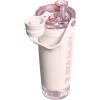 STANLEY Vitalize Shaker Bottle 20 oz | Leakproof Insulated Stainless Steel Shaker Cup | Base Storage and Twist On Fast Flow Lid | Protein Shakes and Pre Workout Powder | BPA-Free | Chili Black(Rose Quartz)