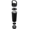 STANLEY Vitalize Shaker Bottle 20 oz | Leakproof Insulated Stainless Steel Shaker Cup | Base Storage and Twist On Fast Flow Lid | Protein Shakes and Pre Workout Powder | BPA-Free | Chili Black(Black)