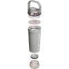 STANLEY Vitalize Shaker Bottle 20 oz | Leakproof Insulated Stainless Steel Shaker Cup | Base Storage and Twist On Fast Flow Lid | Protein Shakes and Pre Workout Powder | BPA-Free | Chili Black(Sage Grey)