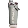 STANLEY Vitalize Shaker Bottle 20 oz | Leakproof Insulated Stainless Steel Shaker Cup | Base Storage and Twist On Fast Flow Lid | Protein Shakes and Pre Workout Powder | BPA-Free | Chili Black(Sage Grey)