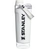 STANLEY Vitalize Shaker Bottle 20 oz | Leakproof Insulated Stainless Steel Shaker Cup | Base Storage and Twist On Fast Flow Lid | Protein Shakes and Pre Workout Powder | BPA-Free | Chili Black(Chalk)