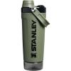 STANLEY Vitalize Shaker Bottle 20 oz | Leakproof Insulated Stainless Steel Shaker Cup | Base Storage and Twist On Fast Flow Lid | Protein Shakes and Pre Workout Powder | BPA-Free | Chili Black(Dried Pine)