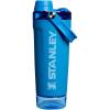 STANLEY Vitalize Shaker Bottle 20 oz | Leakproof Insulated Stainless Steel Shaker Cup | Base Storage and Twist On Fast Flow Lid | Protein Shakes and Pre Workout Powder | BPA-Free | Chili Black(Azure)