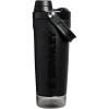 STANLEY Vitalize Shaker Bottle 20 oz | Leakproof Insulated Stainless Steel Shaker Cup | Base Storage and Twist On Fast Flow Lid | Protein Shakes and Pre Workout Powder | BPA-Free | Chili Black(Black)