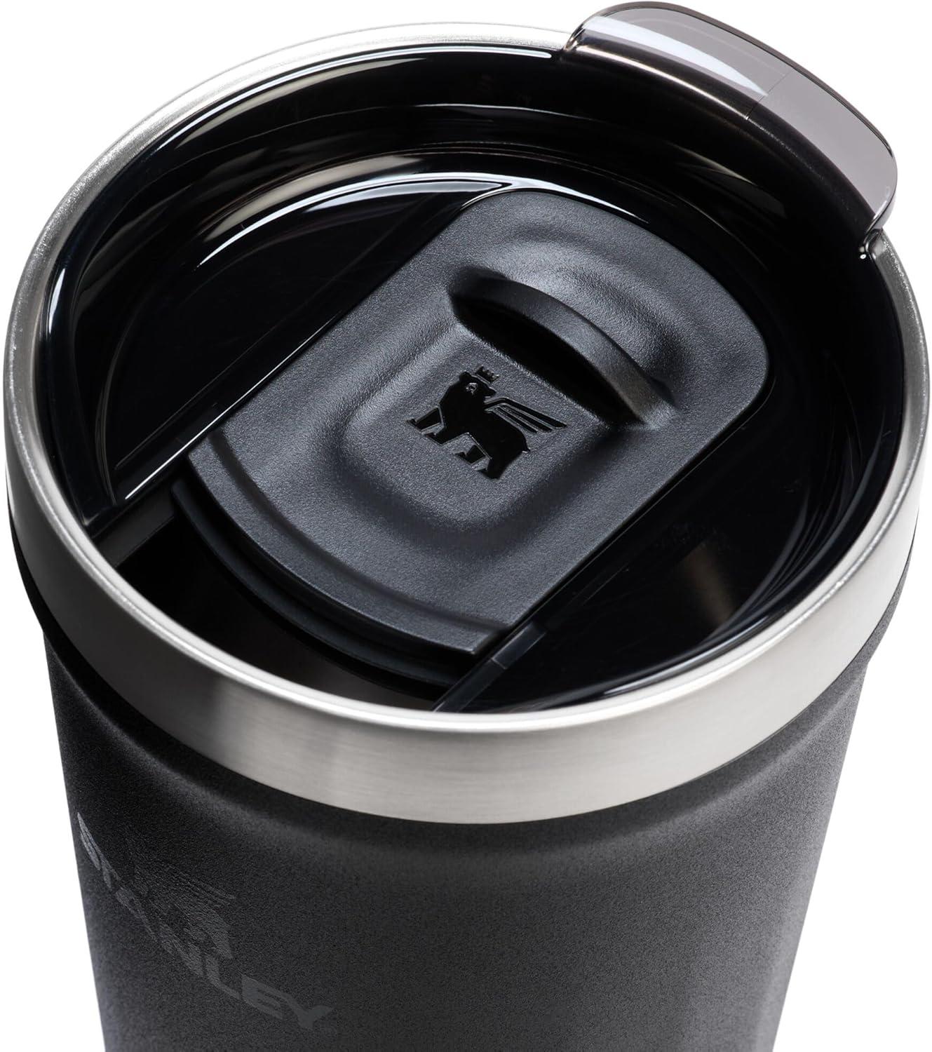 imageSTANLEY Everyday Tumbler Press Fit Drink Through Lid Beverage Coffee and Cocktail Cup Insulated Stainless Steel Wine Glass BPAFreeBlack 20