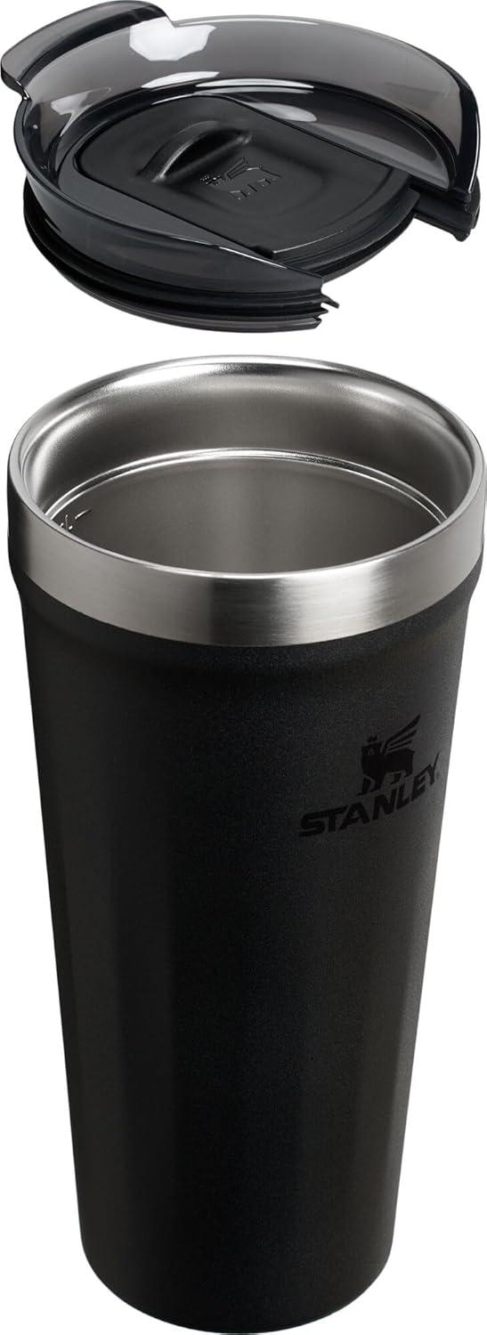 imageSTANLEY Everyday Tumbler Press Fit Drink Through Lid Beverage Coffee and Cocktail Cup Insulated Stainless Steel Wine Glass BPAFreeBlack 20