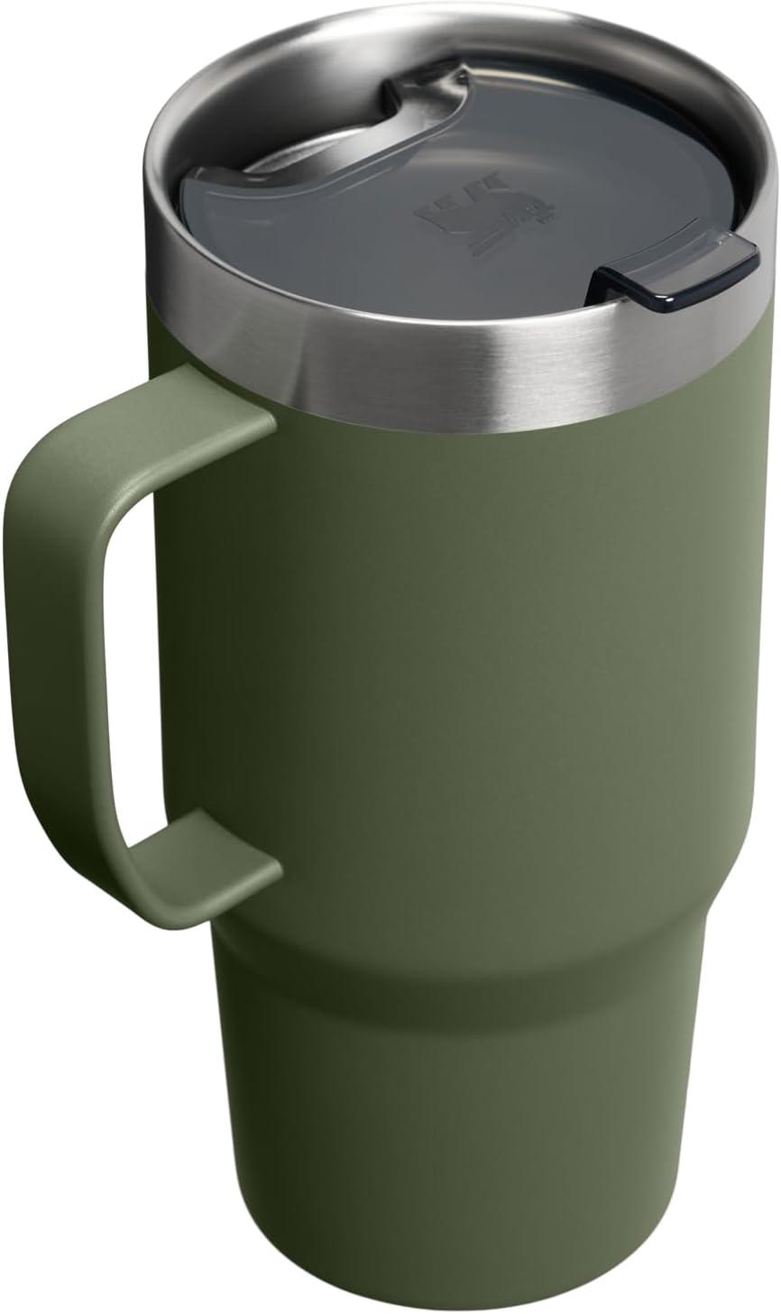 imageSTANLEY The Everyday Suburban Mug 24 oz Drink Through Lid Cup for Coffee Tea and Drinks Insulated Stainless Steel Coffee Mug BPAFree Coastal Teal GlossDried Pine
