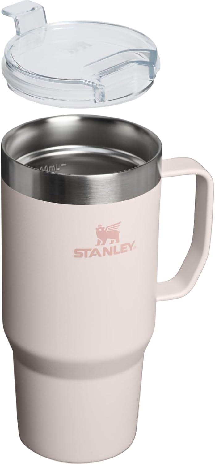 imageSTANLEY The Everyday Suburban Mug 24 oz Drink Through Lid Cup for Coffee Tea and Drinks Insulated Stainless Steel Coffee Mug BPAFree Coastal Teal GlossRose Quartz