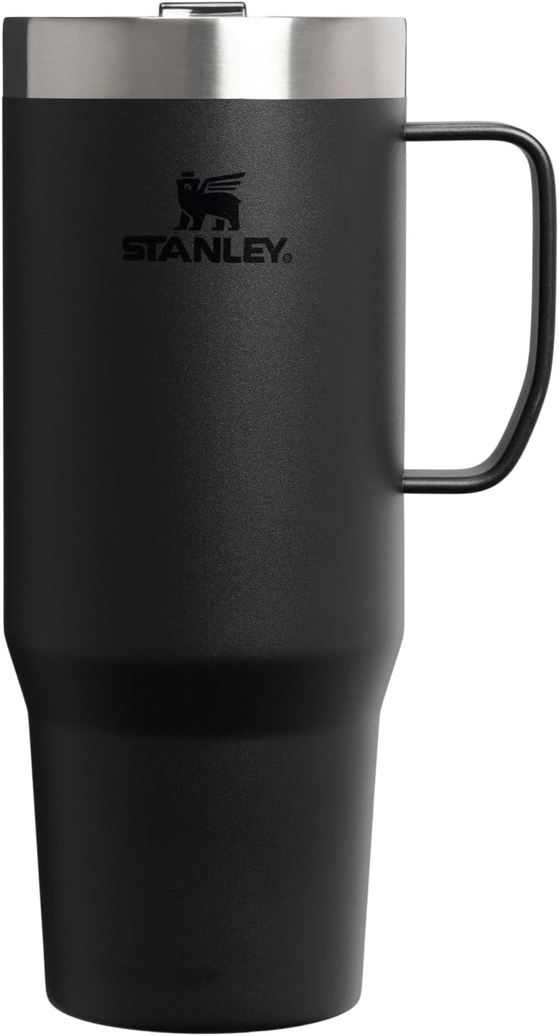 imageSTANLEY The Everyday Suburban Mug 24 oz Drink Through Lid Cup for Coffee Tea and Drinks Insulated Stainless Steel Coffee Mug BPAFree Coastal Teal GlossBlack 20