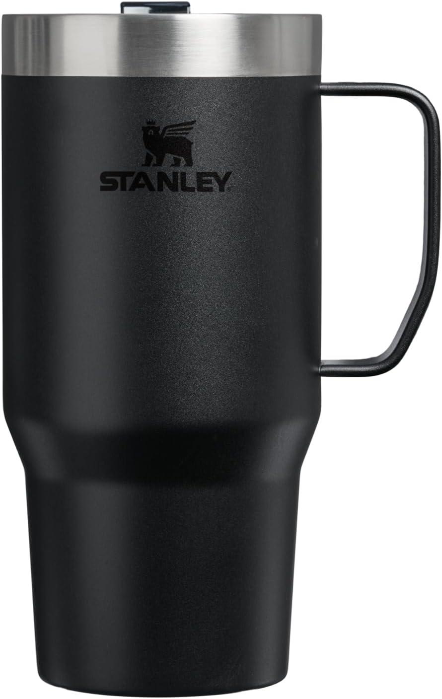 imageSTANLEY The Everyday Suburban Mug 24 oz Drink Through Lid Cup for Coffee Tea and Drinks Insulated Stainless Steel Coffee Mug BPAFree Coastal Teal GlossBlack 20