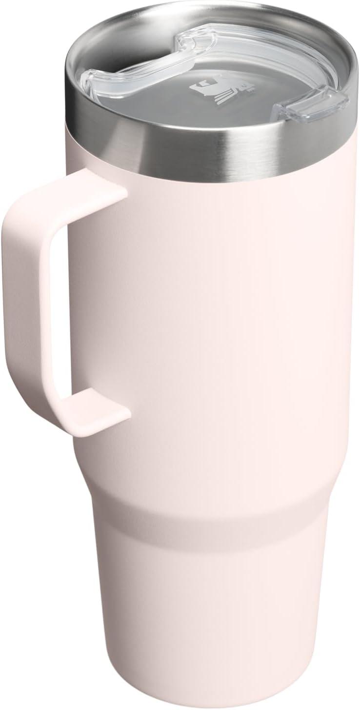 imageSTANLEY The Everyday Suburban Mug 24 oz Drink Through Lid Cup for Coffee Tea and Drinks Insulated Stainless Steel Coffee Mug BPAFree Coastal Teal GlossRose Quartz