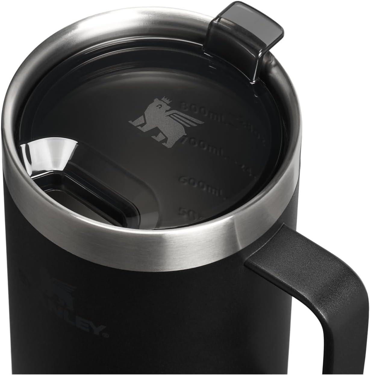 imageSTANLEY The Everyday Suburban Mug 24 oz Drink Through Lid Cup for Coffee Tea and Drinks Insulated Stainless Steel Coffee Mug BPAFree ToastBlack 20