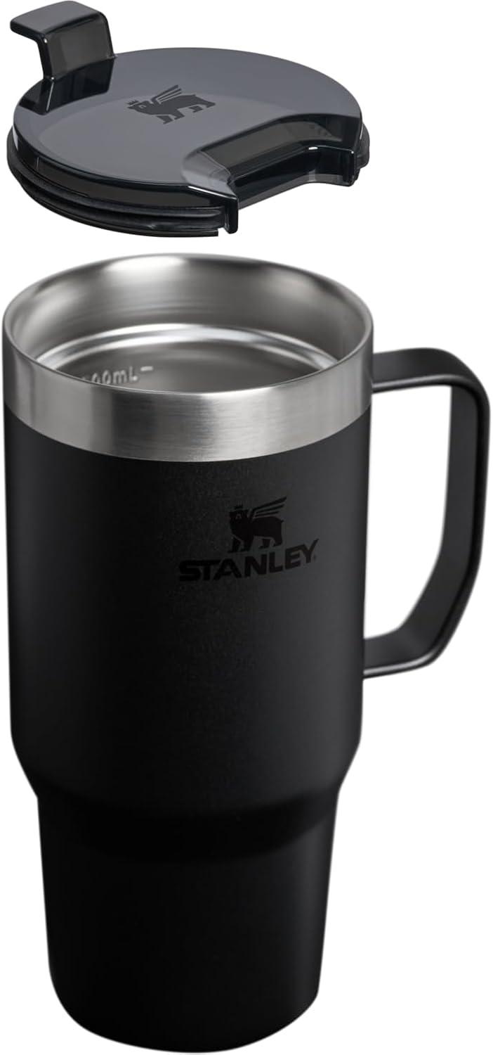 imageSTANLEY The Everyday Suburban Mug 24 oz Drink Through Lid Cup for Coffee Tea and Drinks Insulated Stainless Steel Coffee Mug BPAFree ToastBlack 20