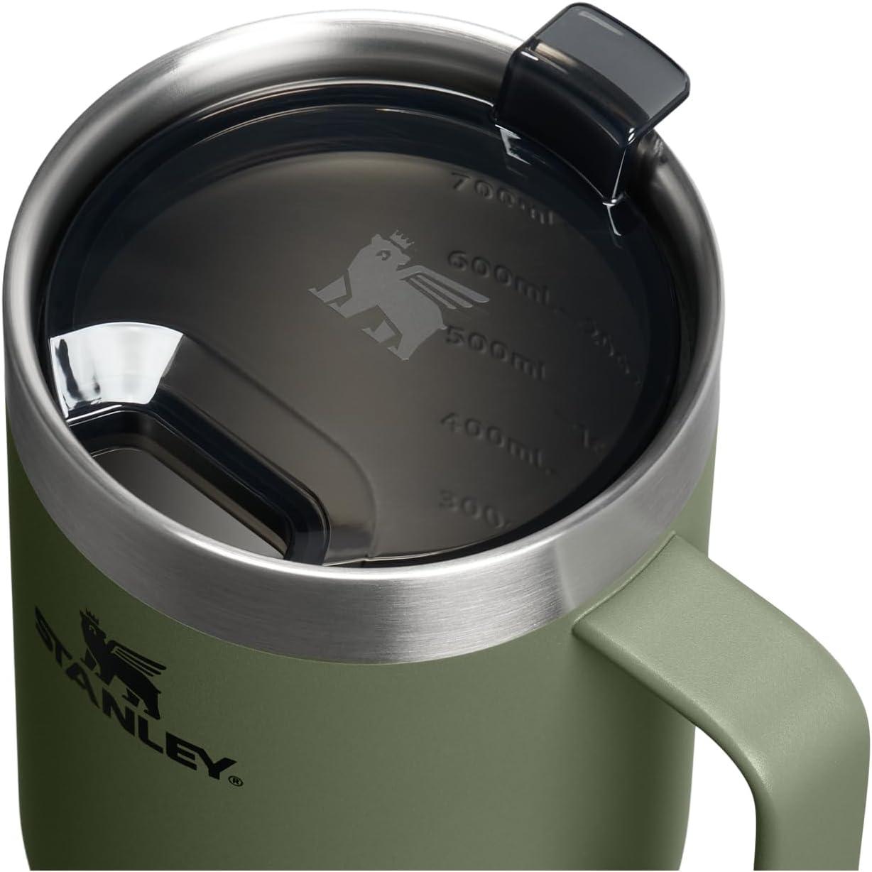 imageSTANLEY The Everyday Suburban Mug 24 oz Drink Through Lid Cup for Coffee Tea and Drinks Insulated Stainless Steel Coffee Mug BPAFree ToastDried Pine