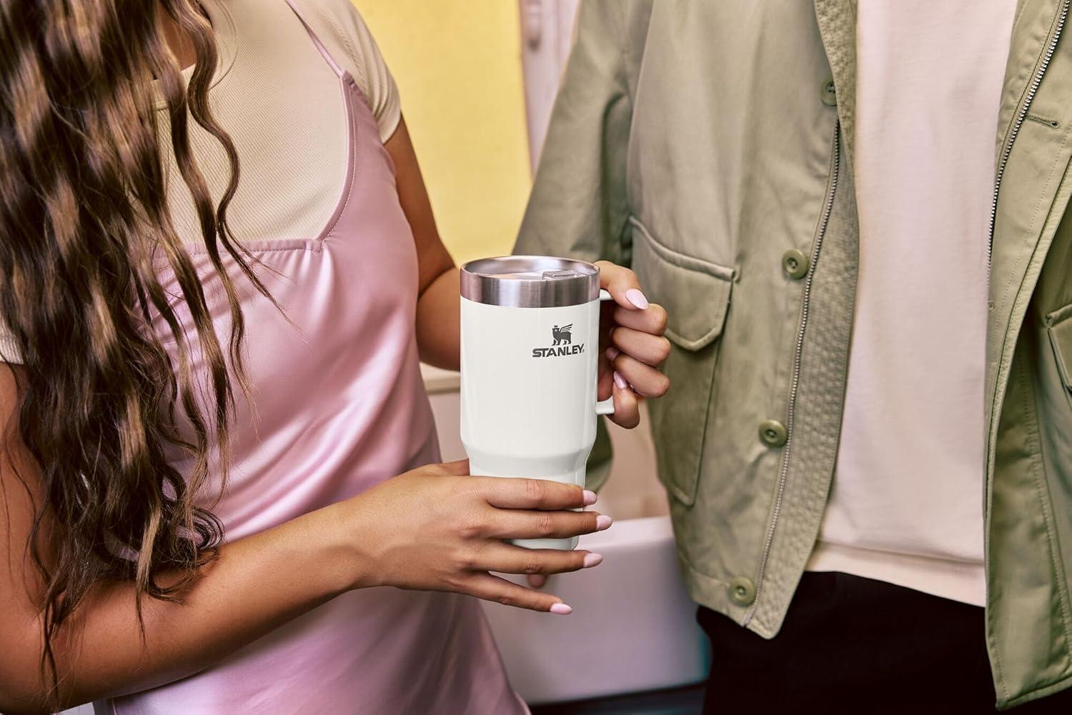 imageSTANLEY The Everyday Suburban Mug 24 oz Drink Through Lid Cup for Coffee Tea and Drinks Insulated Stainless Steel Coffee Mug BPAFree ToastRose Quartz