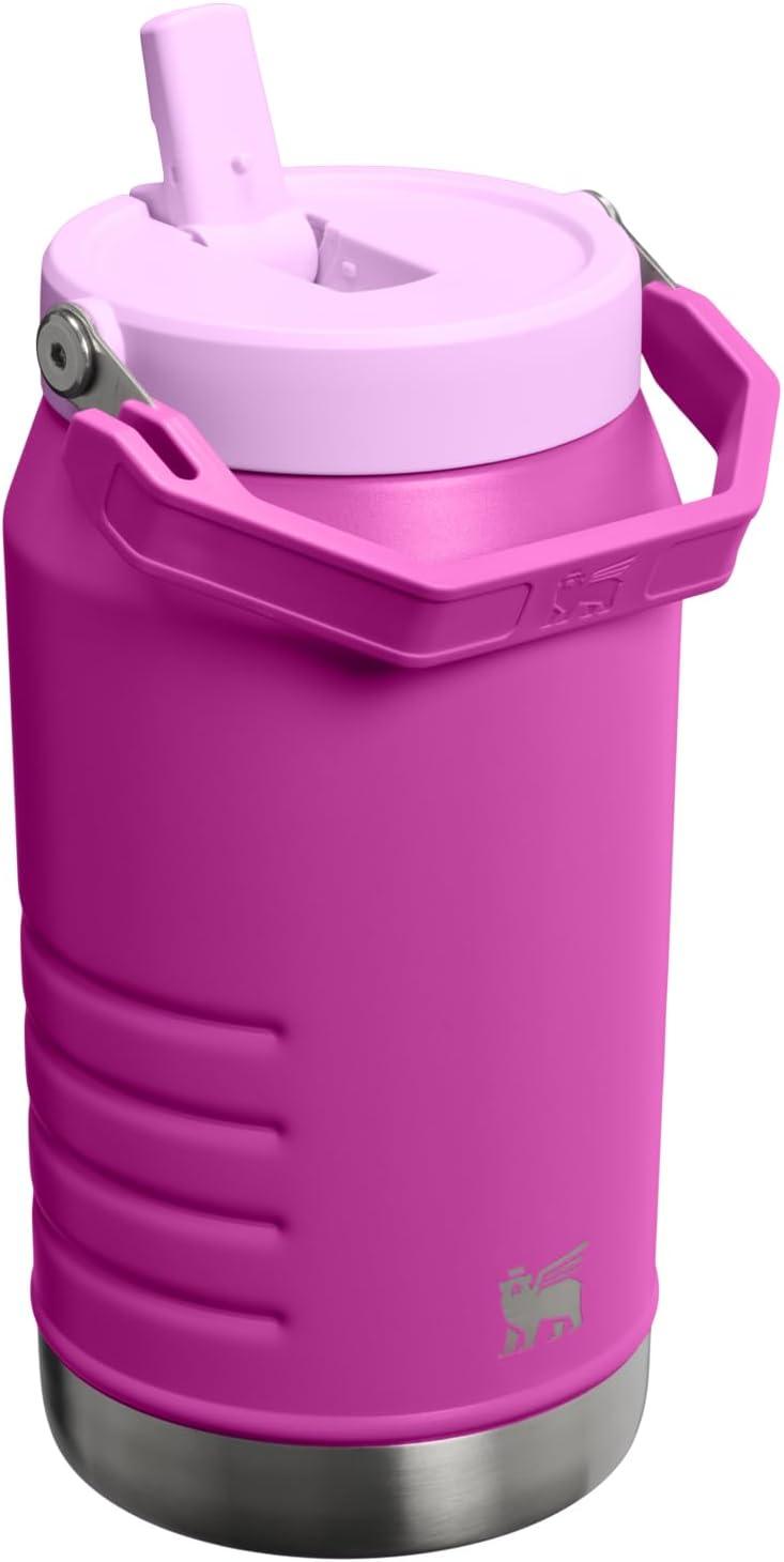 imageStanley IceFlow 20 Flip Straw Jug with Handle 64 oz Twist On Lid and Flip Up Straw Leakproof for Travel and Sports Insulated Stainless Steel BPAFree Dark Blossom