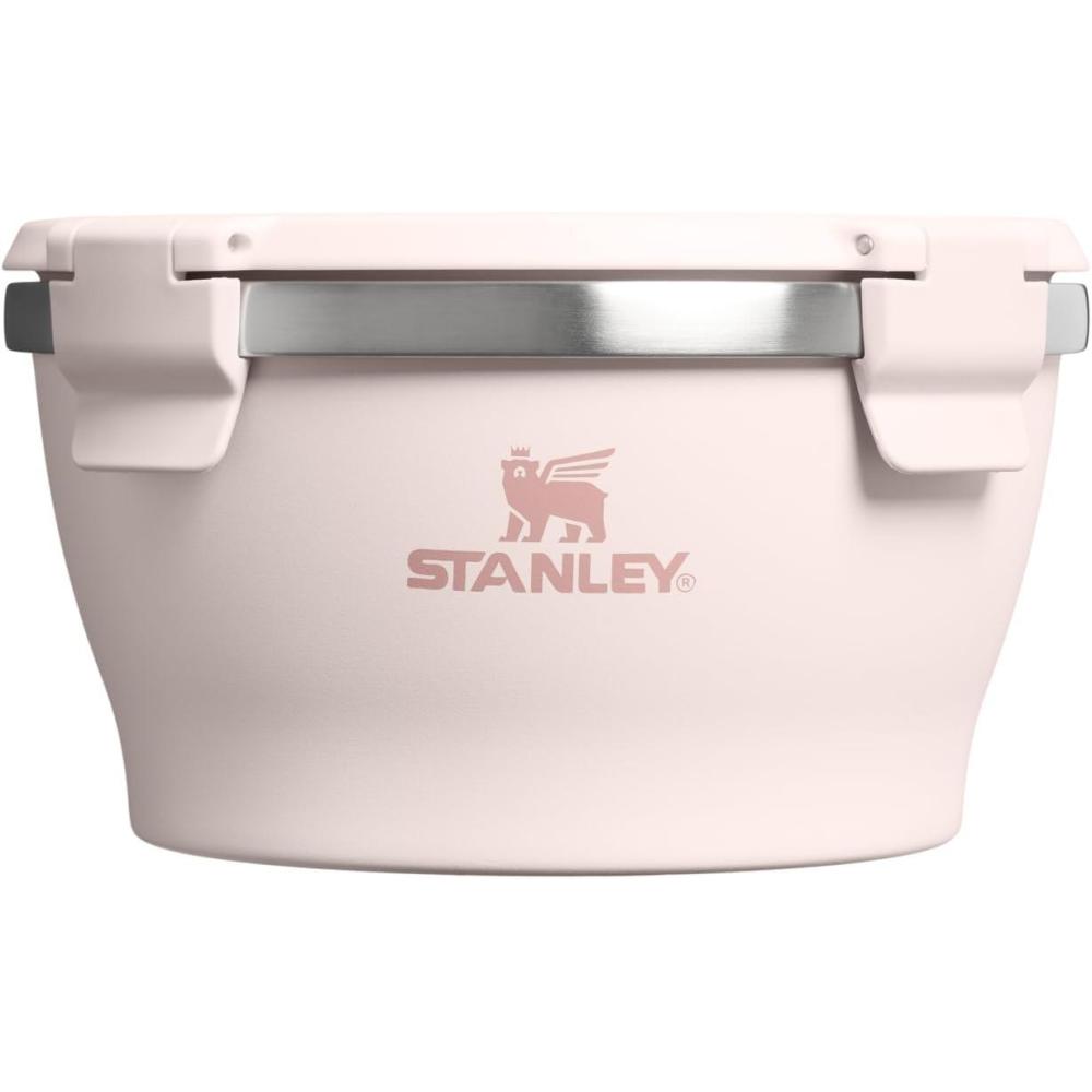 imageSTANLEY Adventure FreshtoTable Leakproof Bowl 1 qt Vacuum Insulated Food Container FreshVac Airtight Lid Packable for Lunch amp Meal Prep Stainless Steel BPAFree Dishwasher Safe FrostRose Quartz