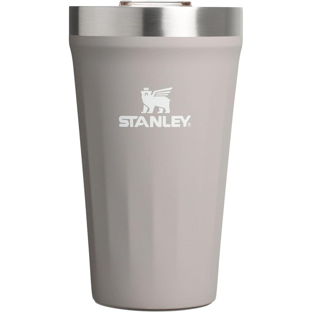 imageSTANLEY Everyday Tumbler Press Fit Drink Through Lid Beverage Coffee and Cocktail Cup Insulated Stainless Steel Wine Glass BPAFreeAsh
