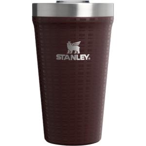 STANLEY Everyday Tumbler | Press Fit Drink Through Lid | Beverage, Coffee, and Cocktail Cup | Insulated Stainless Steel Wine Glass | BPA-Free(Mahogany Grid)