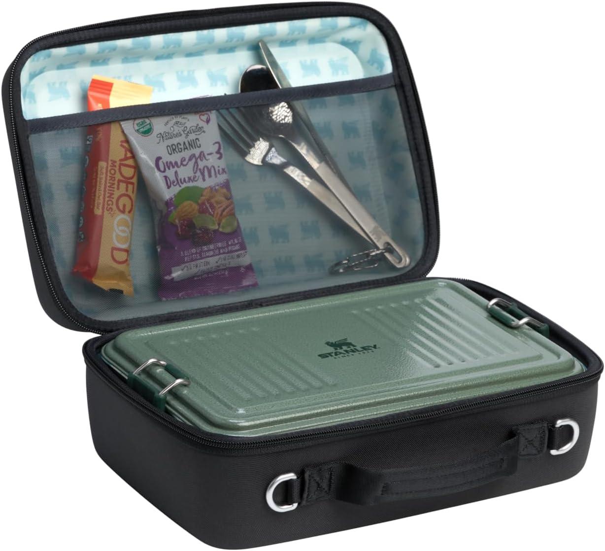 imageSTANLEY All Day Mini Lunch Box 42quart EVA Insulated Lunch Bag Crush Resistant Adjustable Strap BPAFree Sea Glass PlumeBlack