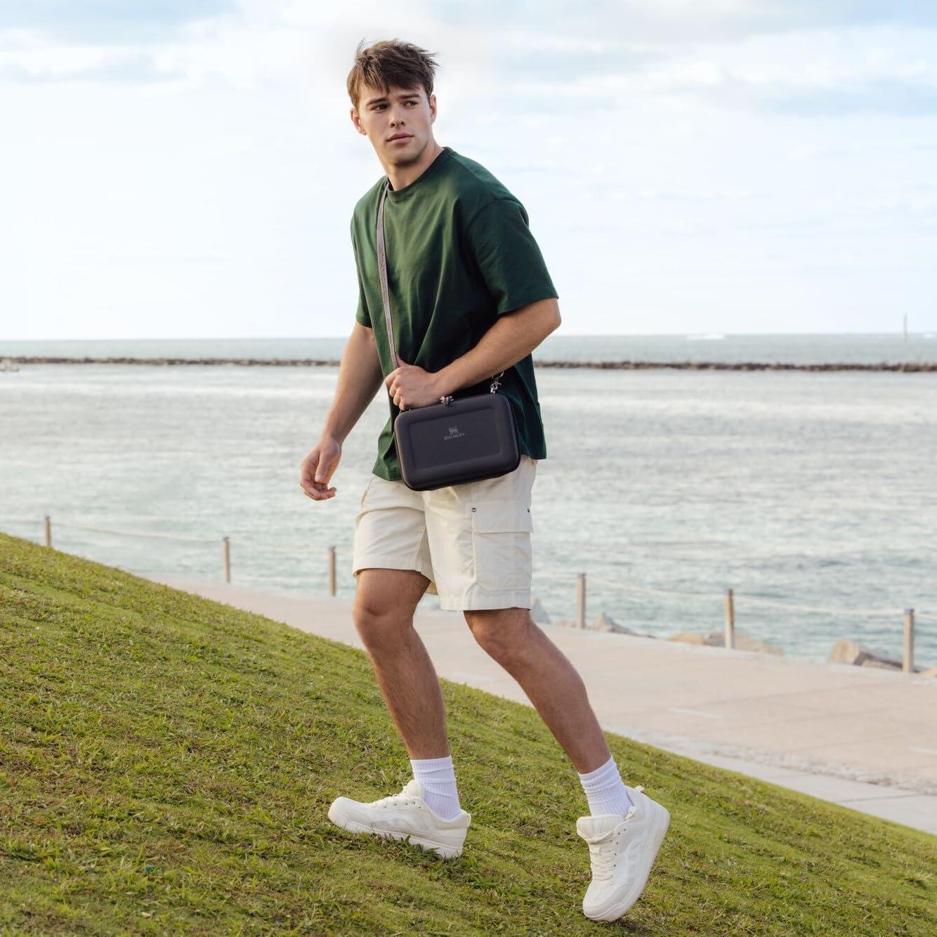 imageSTANLEY All Day Mini Lunch Box 42quart EVA Insulated Lunch Bag Crush Resistant Adjustable Strap BPAFree Sea Glass PlumeBlack