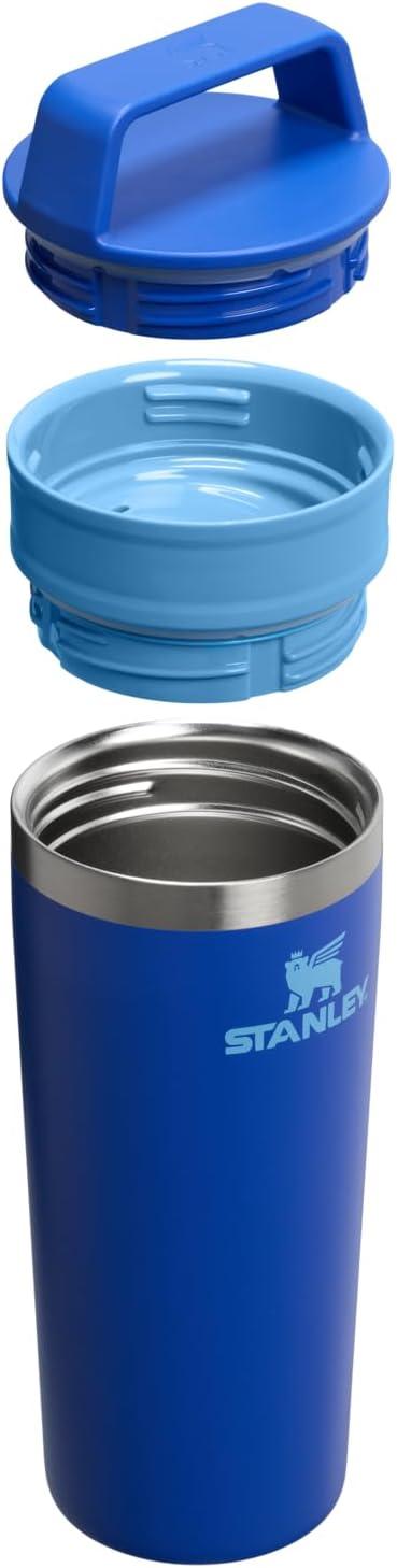 imageSTANLEY Cafe To Go Travel Mug 16 oz Leakproof TwoPart Drink Through Lid Tumbler Cup for Coffee Tea and Drinks Insulated Stainless Steel Coffee Mug BPAFree Cobalt