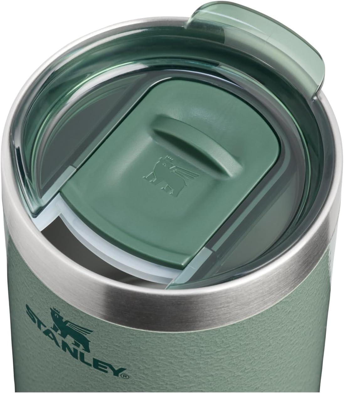imageSTANLEY Everyday Camp Cup 12 oz Drink Through Lid Cup for Coffee Tea and Drinks Insulated Stainless Steel BPAFree Hammertone Green